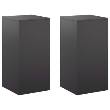 vidaXL Βάση φυτών 2 pcs Μαύρο 40 x 40 x 80 cm Ατσάλι