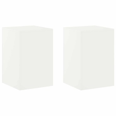 vidaXL Βάση φυτών 2 pcs Λευκό 40 x 40 x 60 cm Ατσάλι