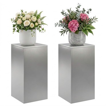 vidaXL Βάση φυτών 2 pcs Ασημί 30 x 30 x 60 cm Ανοξείδωτο Ατσάλι
