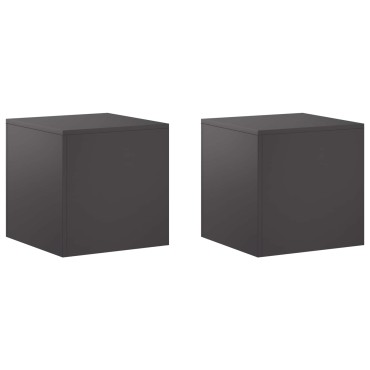 vidaXL Βάση φυτών 2 pcs Μαύρο 40 x 40 x 40 cm Ατσάλι