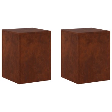 vidaXL Βάση φυτών 2 pcs Σκ rusty 30 x 30 x 40 cm
