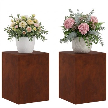 vidaXL Βάση φυτών 2 pcs Σκ rusty 30 x 30 x 40 cm