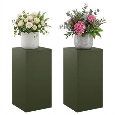vidaXL Βάση φυτών 2 pcs Λαδί 30 x 30 x 60 cm Ατσάλι