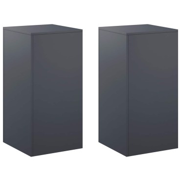 vidaXL Βάση φυτών 2 pcs Ανθρακί 40 x 40 x 80 cm Γαλβανισμένος Χάλυβας