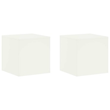 vidaXL Βάση φυτών 2 pcs Λευκό 40 x 40 x 40 cm Ατσάλι