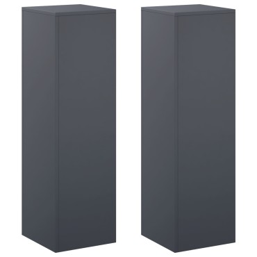 vidaXL Βάση φυτών 2 pcs Ανθρακί 30 x 30 x 100 εκ Γαλβανισμένος Χάλυβας