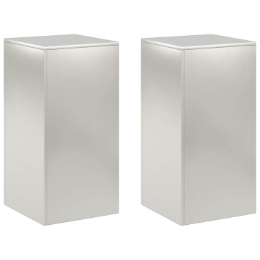 vidaXL Βάση φυτών 2 pcs Ασημί 40 x 40 x 80 cm Ατσάλι
