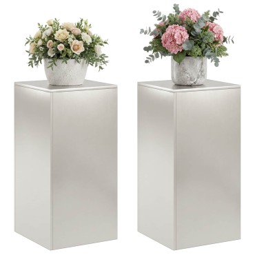 vidaXL Βάση φυτών 2 pcs Ασημί 40 x 40 x 80 cm Ατσάλι