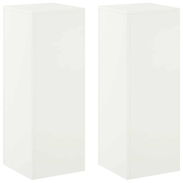 vidaXL Βάση φυτών 2 pcs Λευκό 30 x 30 x 80 cm Ατσάλι
