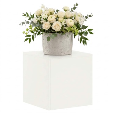 vidaXL Βάση φυτών Λευκό 40 x 40 x 40 cm Ατσάλι