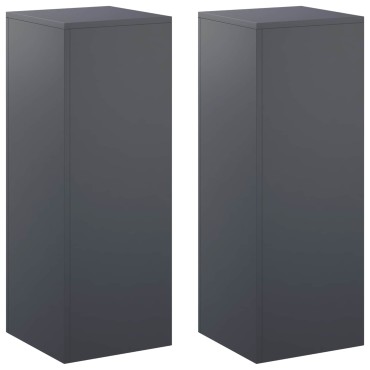 vidaXL Βάση φυτών 2 pcs Ανθρακί 30 x 30 x 80 cm Γαλβανισμένος Χάλυβας