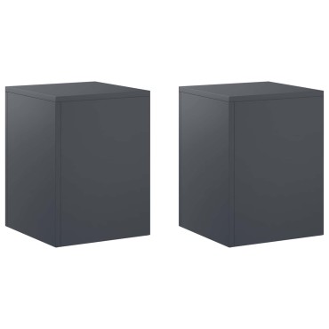 vidaXL Βάση φυτών 2 pcs Ανθρακί 30 x 30 x 40 cm Γαλβανισμένος Χάλυβας