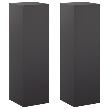 vidaXL Βάση φυτών 2 pcs Μαύρο 30 x 30 x 100 εκ Ατσάλι