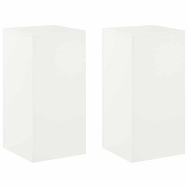 vidaXL Βάση φυτών 2 pcs Λευκό 40 x 40 x 80 cm Ατσάλι