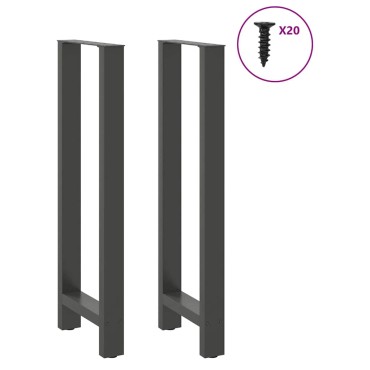 vidaXL Πόδια Τραπεζιού Μπαρ 2 τεμ. Ανθρακί 40x (110-111)cm Ατσάλι