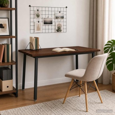 vidaXL Τραπέζι Φαγητού με Ζωντανό Χείλος 140x90x75cm Σκούρο Καφέ 1 τεμ.