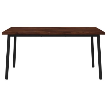 vidaXL Τραπέζι Φαγητού με Ζωντανό Χείλος 140x90x75cm Σκούρο Καφέ 1 τεμ.