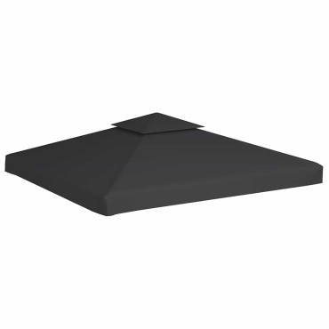 vidaXL Κάλυμμα Ανταλλακτικό για Κιόσκι 310 γρ./μ² Σκούρο Γκρι 3 x 3 μ.