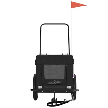 vidaXL Τρέιλερ Ποδηλάτου Κατοικίδιων Μαύρο Ύφασμα Oxford/Σίδηρος