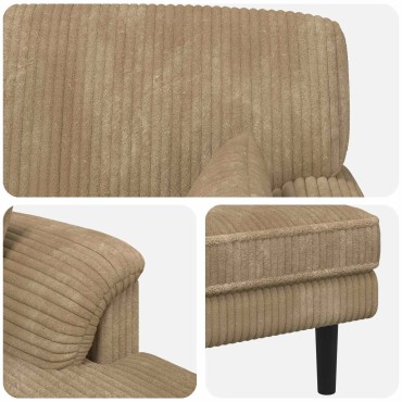 vidaXL Ανάκλιντρο Taupe Βελούδο 101x174x90cm 1 τεμ.