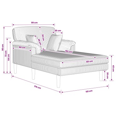 vidaXL Ανάκλιντρο Ανθρακί Βελούδο 101x174x90cm 1 τεμ.