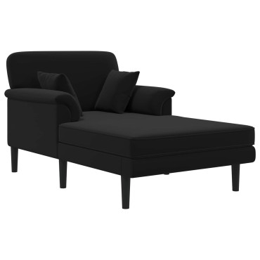 vidaXL Ανάκλιντρο Μαύρο Βελούδο 101x174x90cm 1 τεμ.