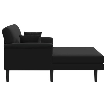 vidaXL Ανάκλιντρο Μαύρο Βελούδο 101x174x90cm 1 τεμ.