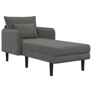 vidaXL Μεγάλο ανάκλιντρο Σκούρο Γκρι Βελούδο 84x173x86cm