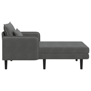 vidaXL Μεγάλο ανάκλιντρο Σκούρο Γκρι Βελούδο 84x173x86cm