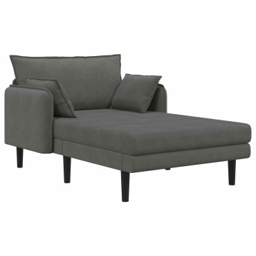 vidaXL Μεγάλο ανάκλιντρο Σκούρο Γκρι Βελούδο 114x173x86cm