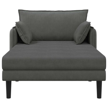 vidaXL Μεγάλο ανάκλιντρο Σκούρο Γκρι Βελούδο 114x173x86cm