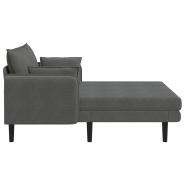 vidaXL Μεγάλο ανάκλιντρο Σκούρο Γκρι Βελούδο 114x173x86cm