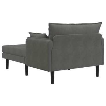 vidaXL Μεγάλο ανάκλιντρο Σκούρο Γκρι Βελούδο 114x173x86cm