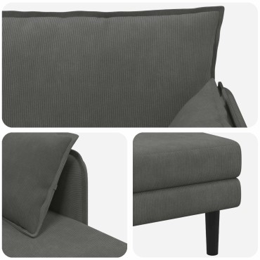 vidaXL Μεγάλο ανάκλιντρο Σκούρο Γκρι Βελούδο 114x173x86cm