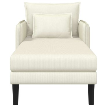 vidaXL Μεγάλο ανάκλιντρο Κρεμ Βελούδο 84x173x86cm