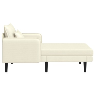 vidaXL Μεγάλο ανάκλιντρο Κρεμ Βελούδο 84x173x86cm