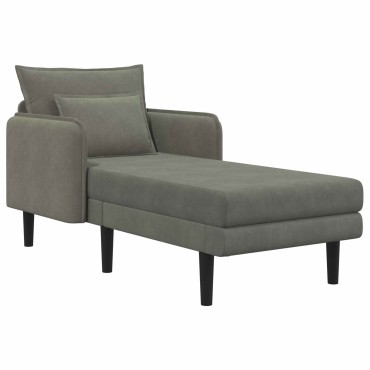 vidaXL Μεγάλο ανάκλιντρο Ανοιχτό γκρι Βελούδο 84x173x86cm