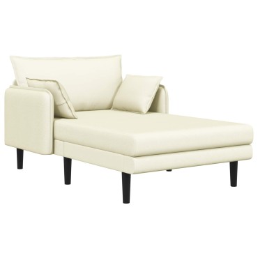 vidaXL Μεγάλο ανάκλιντρο Κρεμ Βελούδο 114x173x86cm