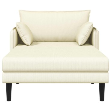 vidaXL Μεγάλο ανάκλιντρο Κρεμ Βελούδο 114x173x86cm