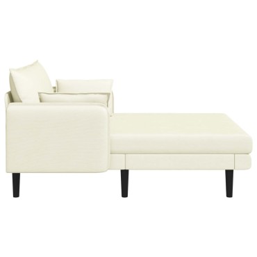 vidaXL Μεγάλο ανάκλιντρο Κρεμ Βελούδο 114x173x86cm