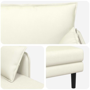 vidaXL Μεγάλο ανάκλιντρο Κρεμ Βελούδο 114x173x86cm
