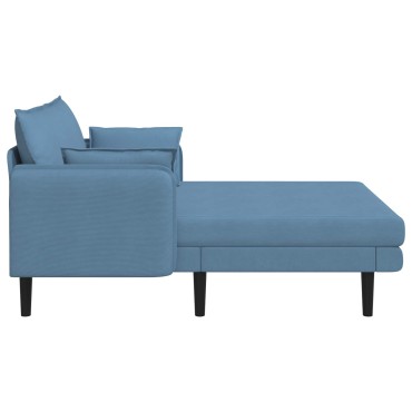 vidaXL Μεγάλο ανάκλιντρο Μπλε Βελούδο 114x173x86cm