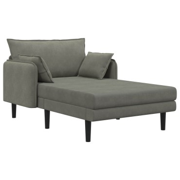 vidaXL Μεγάλο ανάκλιντρο Ανοιχτό γκρι Βελούδο 114x173x86cm