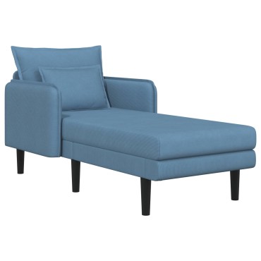 vidaXL Μεγάλο ανάκλιντρο Μπλε Βελούδο 84x173x86cm
