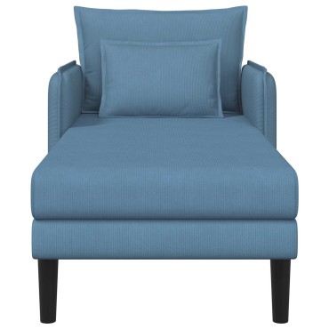 vidaXL Μεγάλο ανάκλιντρο Μπλε Βελούδο 84x173x86cm