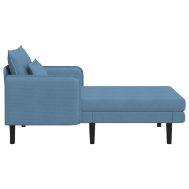 vidaXL Μεγάλο ανάκλιντρο Μπλε Βελούδο 84x173x86cm