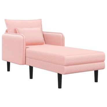 vidaXL Μεγάλο ανάκλιντρο Ροζ Μπουκλέ 84x173x86cm