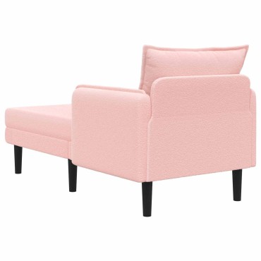vidaXL Μεγάλο ανάκλιντρο Ροζ Μπουκλέ 84x173x86cm