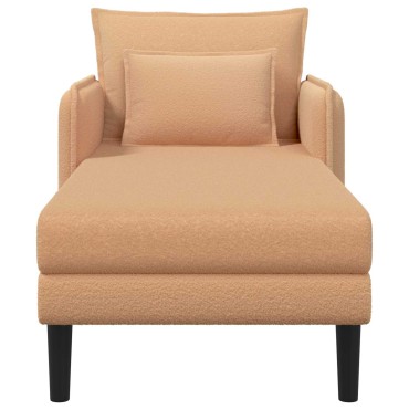 vidaXL Μεγάλο ανάκλιντρο Μπεζ Μπουκλέ 84x173x86cm