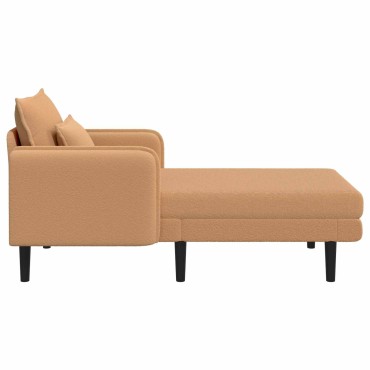 vidaXL Μεγάλο ανάκλιντρο Μπεζ Μπουκλέ 84x173x86cm